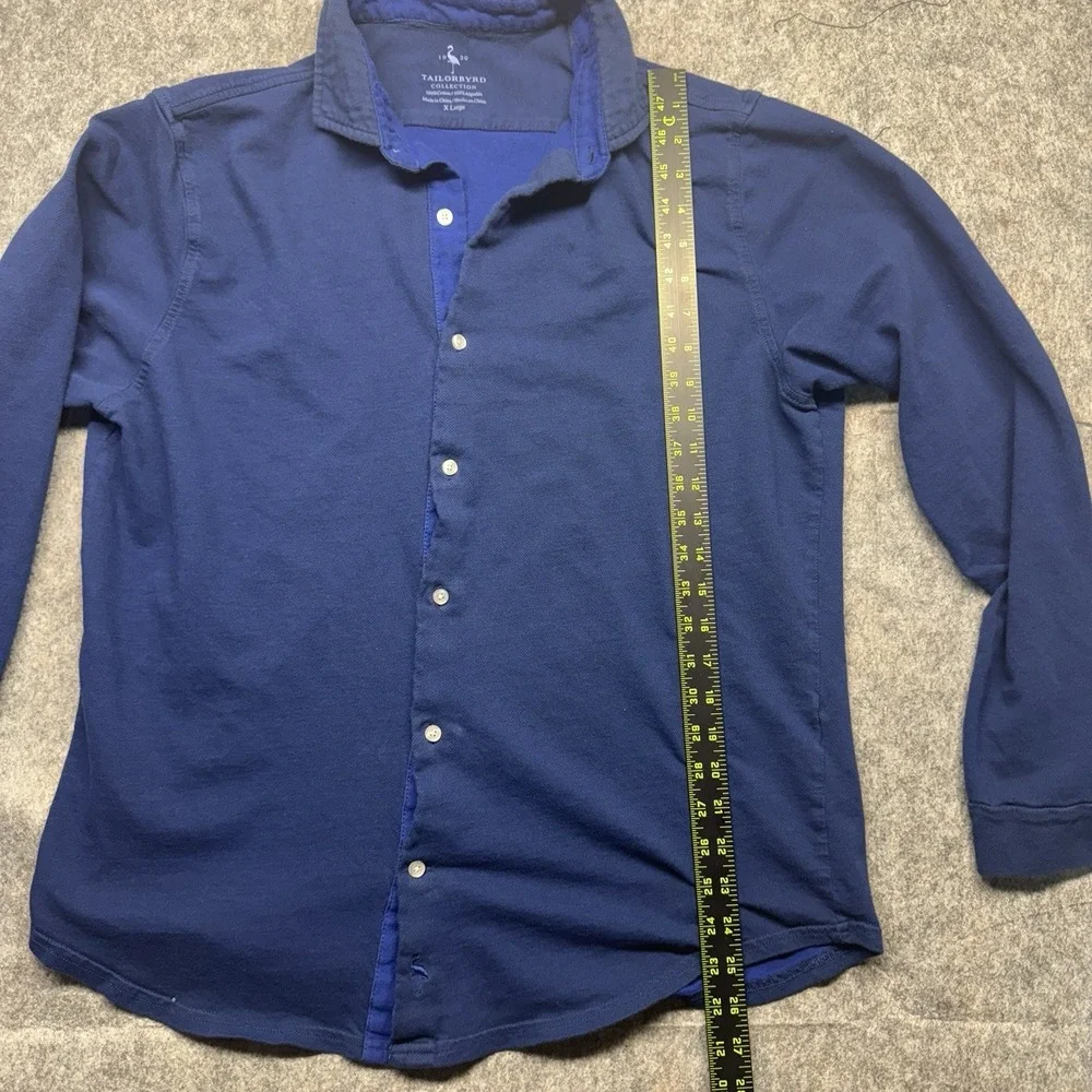 Tailorbyrd Collection Button Up Shirt Mens Size XL Long Sleeve Blue 100% Cotton - Picture 3 of 8